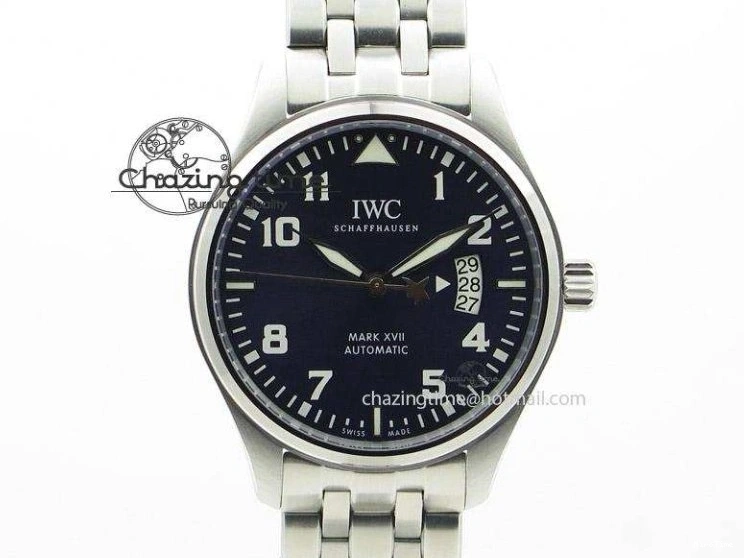 MIROTIME 0107 Mark XVII IW326504 MKS 1:1 Best Edition Black Dial On SS Bracelet MIYOTA 9015 V Durable 7210